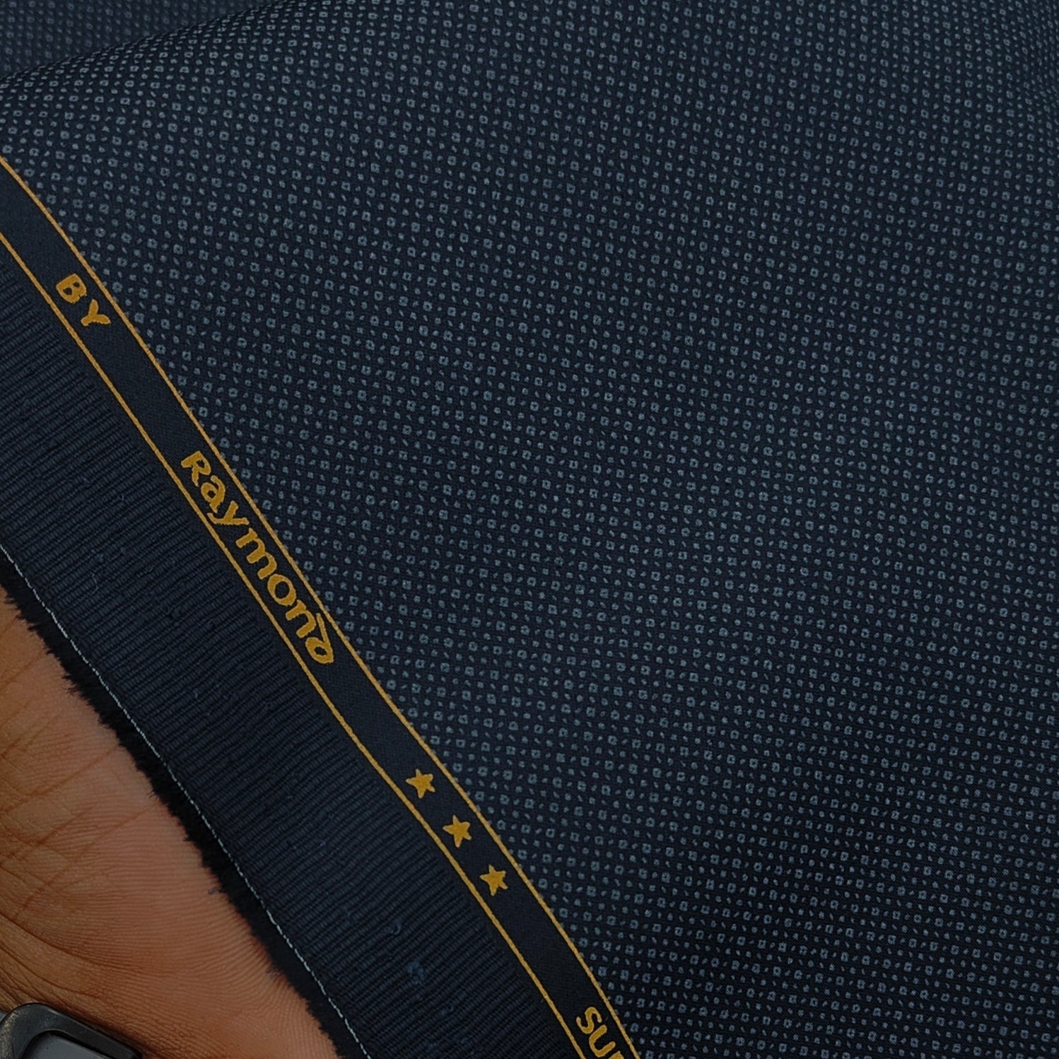 Trouser Fabric Raymond Pure Cotton Stretchable Dobby Color Midnight Blue